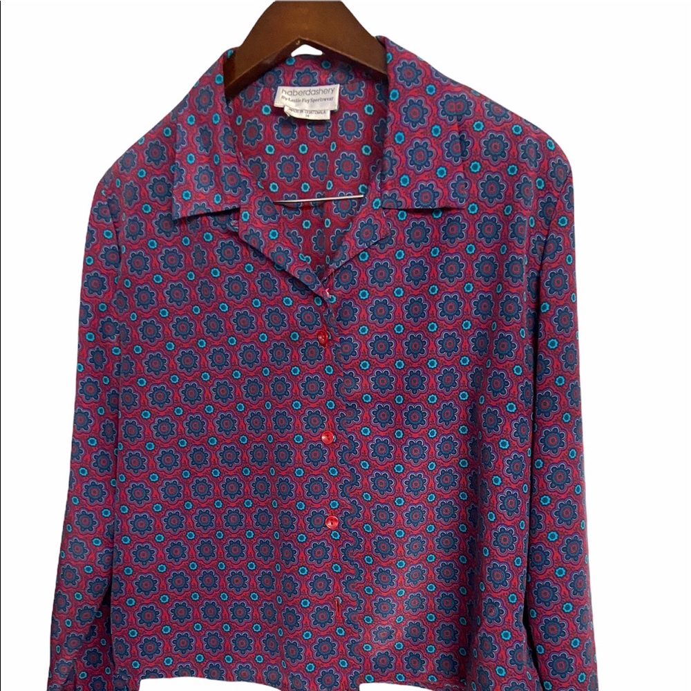 Vintage Haberdashery Purple Floral Blouse View 6